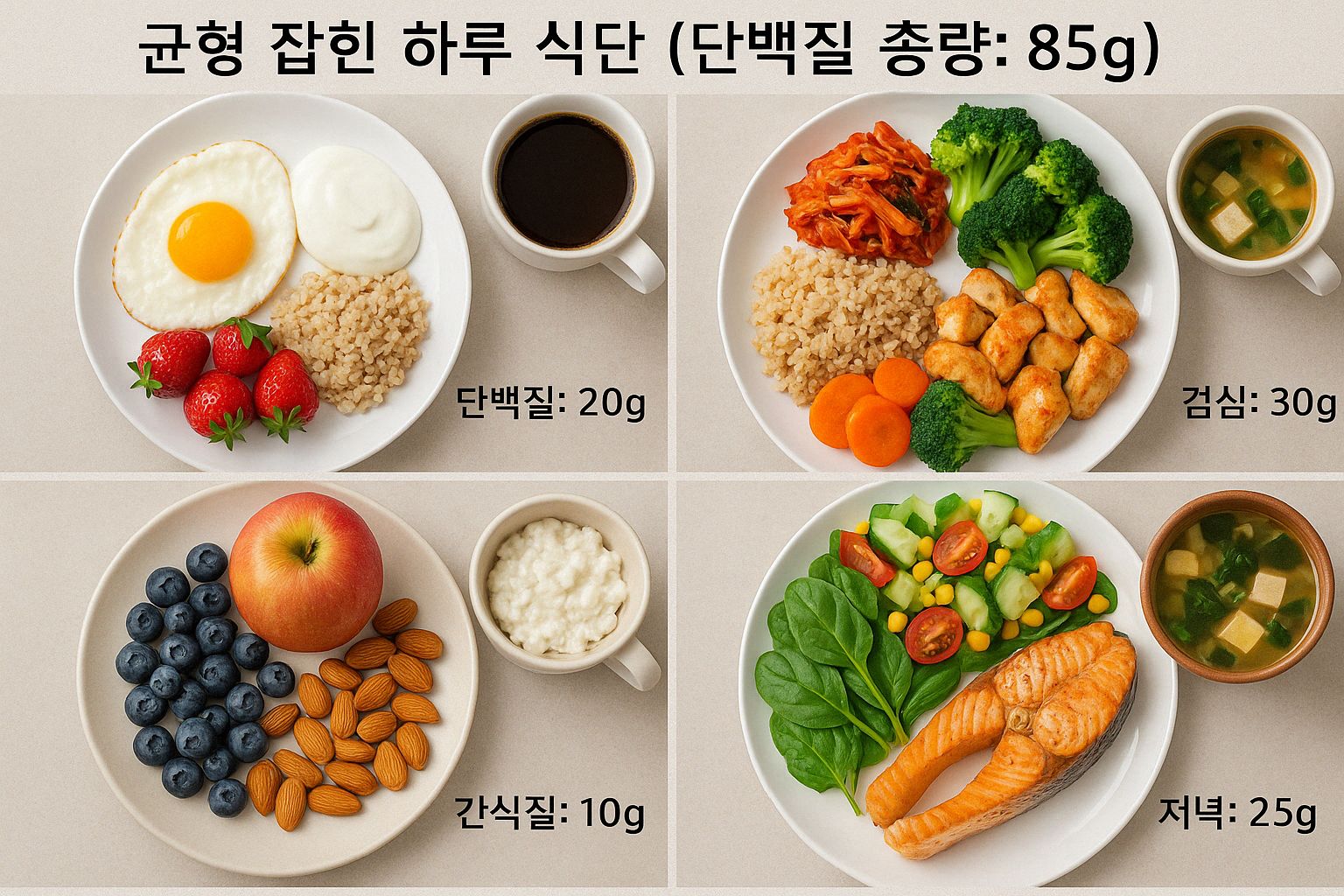 균형 잡힌 하루 식단 구성