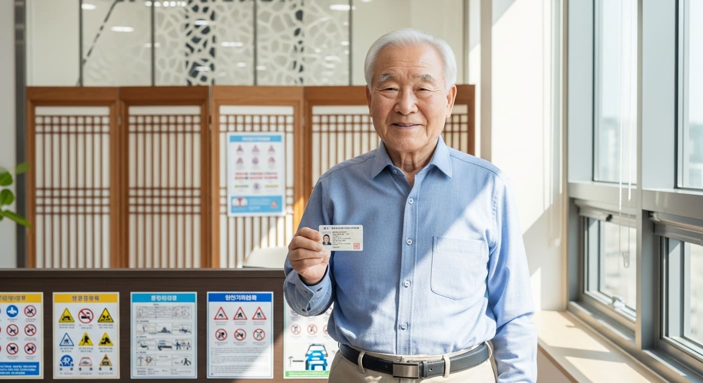 운전면허 반납 지원금을 신청하는 노인 모습