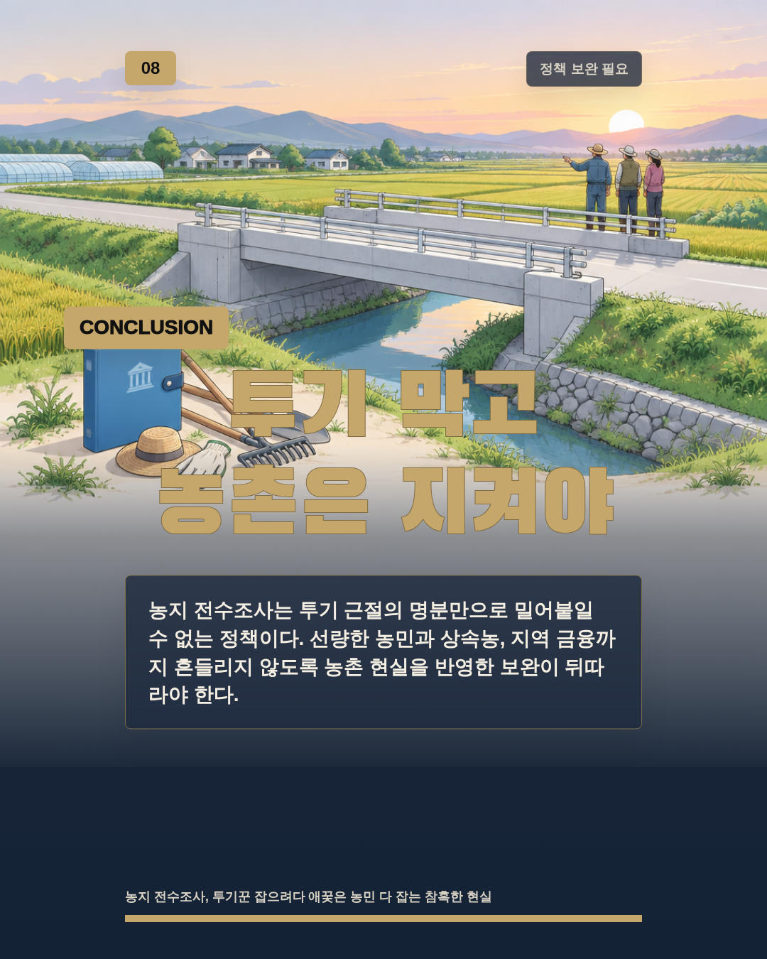 투기 막고 농촌은 지켜야