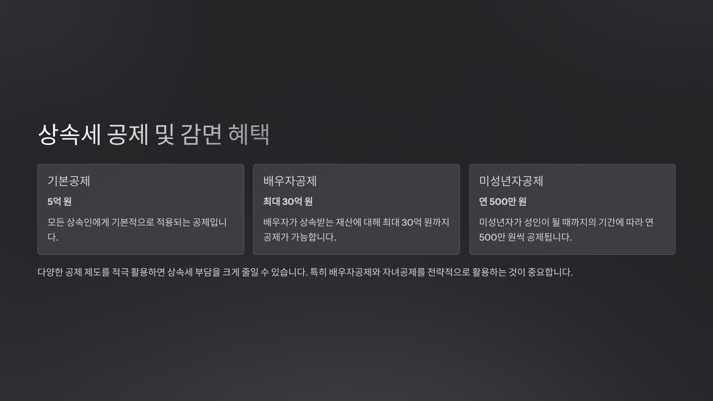 공제 및 감면 혜택 관련 질문