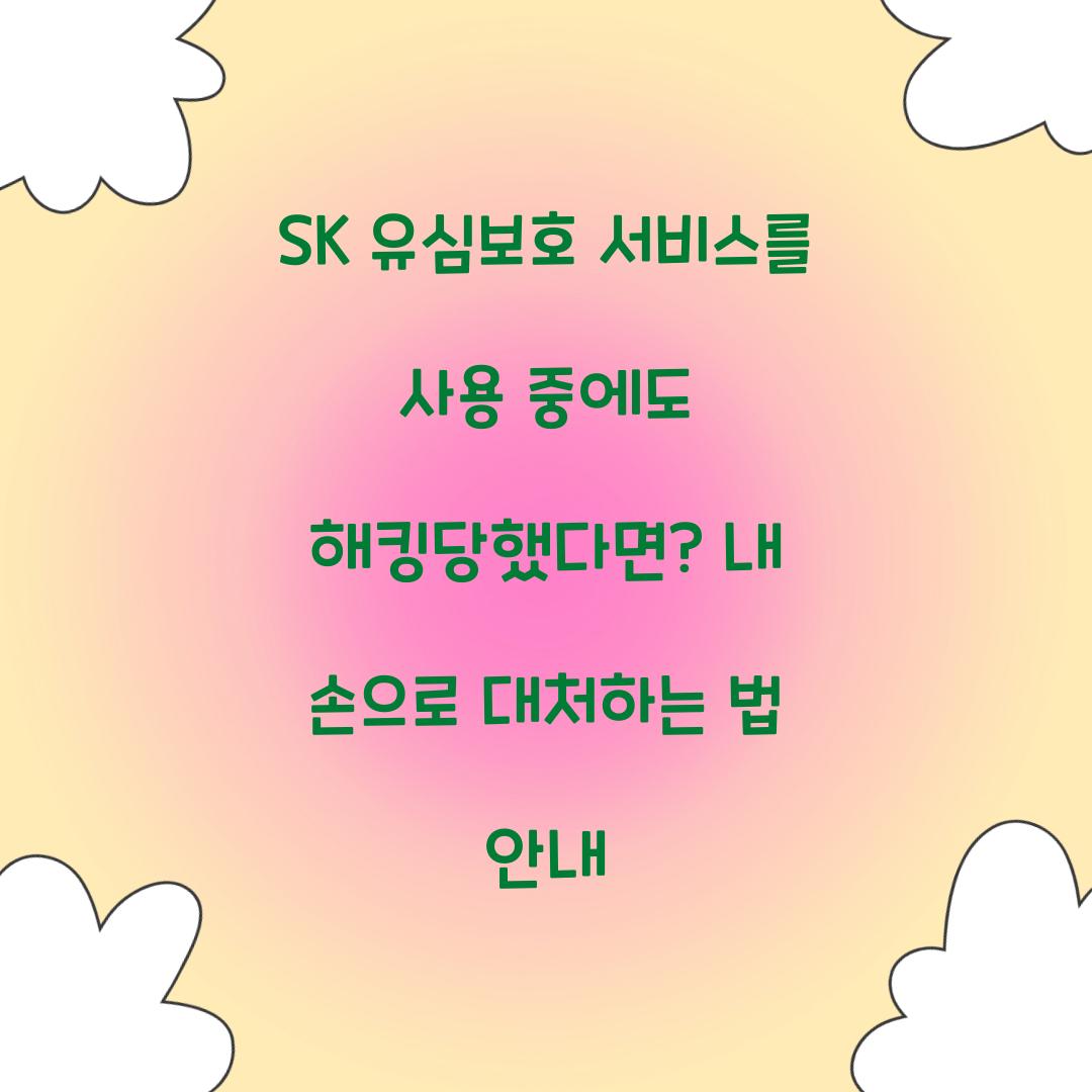 SK 유심보호 서비스를 사용 중에도 해킹당했다면? 대처 가이드