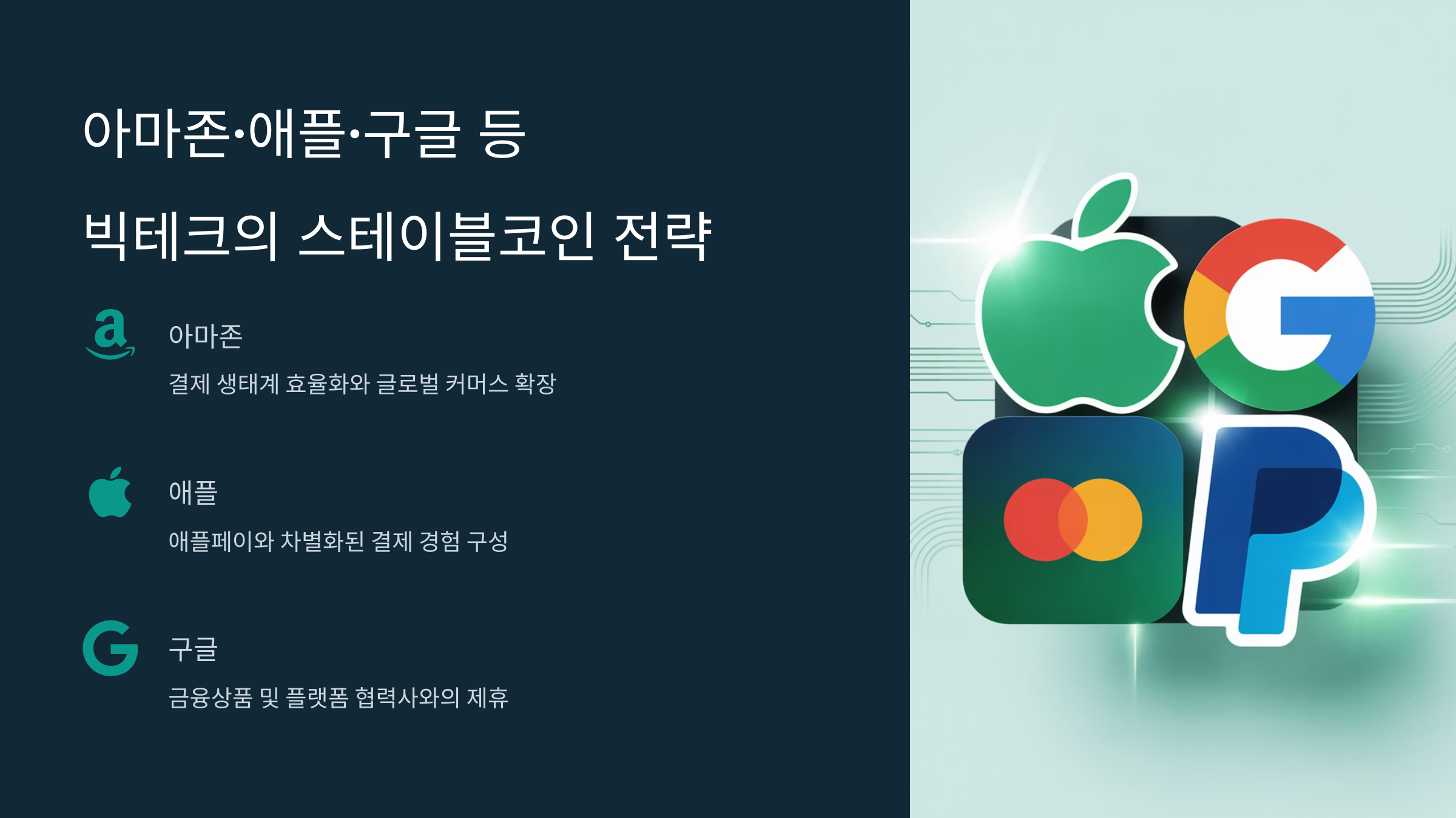 아마존·애플·구글 등 빅테크의 스테이블코인 전략