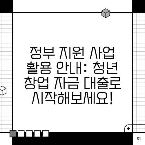 정부 지원 사업 활용 안내: 청년 창업 자금 대출로 시작해보세요!