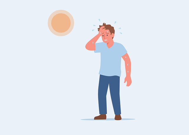 여름철 어지럼증으로 힘들어 하는 모습