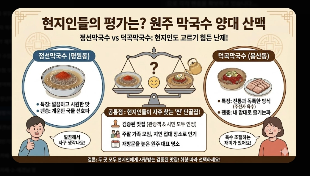 원주 막국수 맛집 [생활의 달인 2026] 정선&middot;덕곡막국수 위치 및 방문 꿀팁 가이드