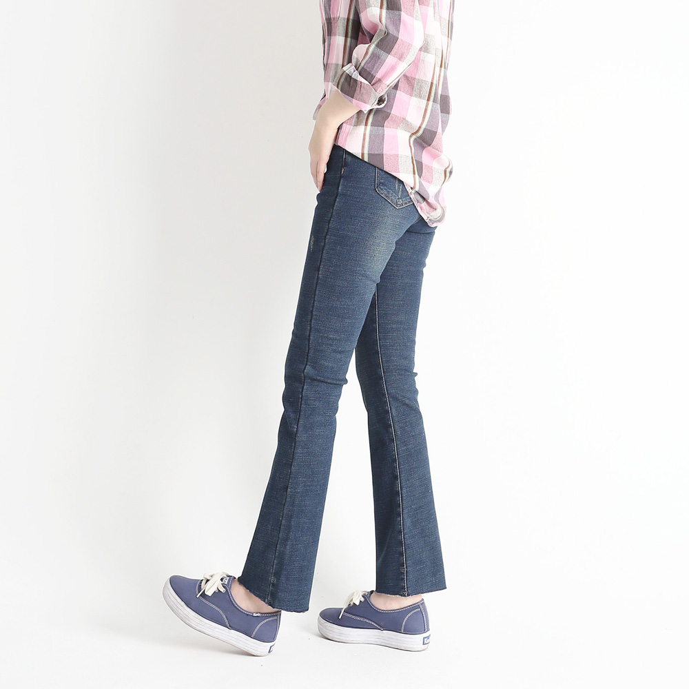 여성 기모 부츠컷 청바지 밍크 데님 팬츠 진청