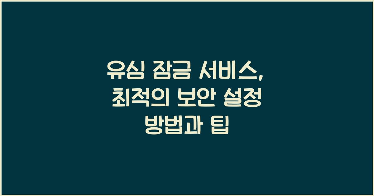 유심 잠금 서비스