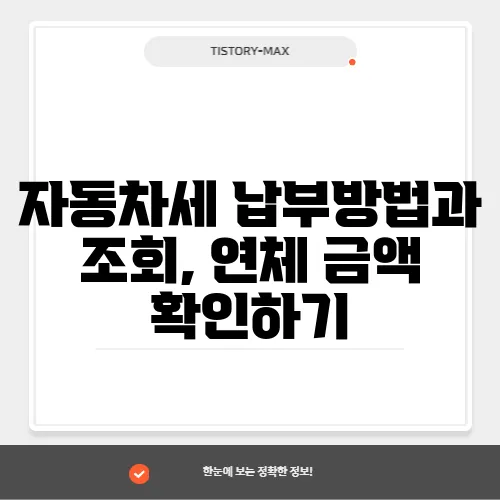자동차세 납부방법과 조회, 연체 금액 확인하기