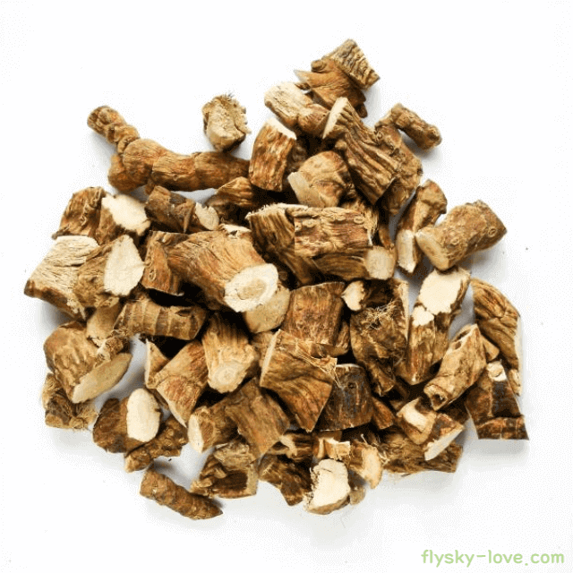 잘게 자른 석창포 뿌리