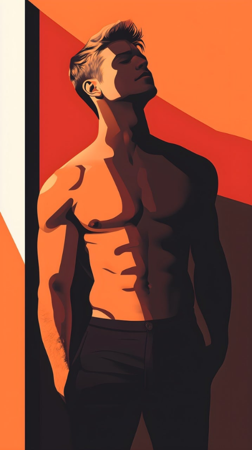 근육질의 젊은 남성