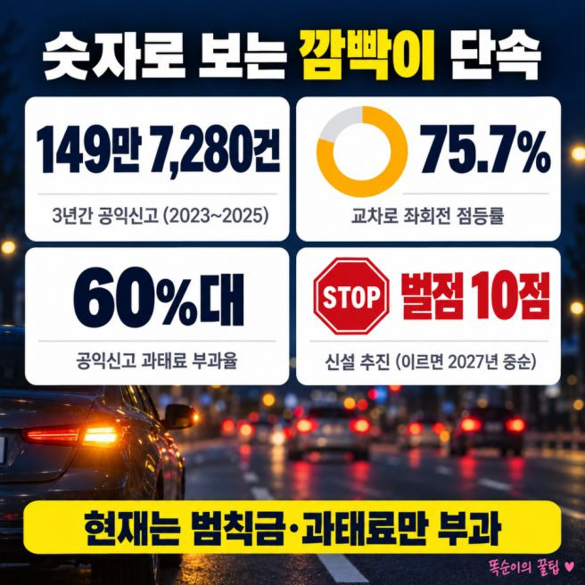 좌회전 깜빡이 방향지시등 범칙금