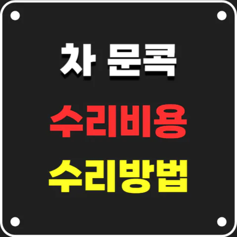 자동차 문콕 수리비용, 복원방법, 보험처리