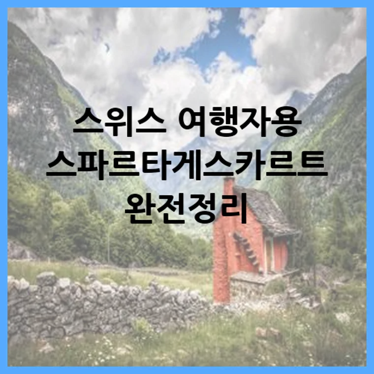 스위스 여행자용 스파르타게스카르트 완전정리