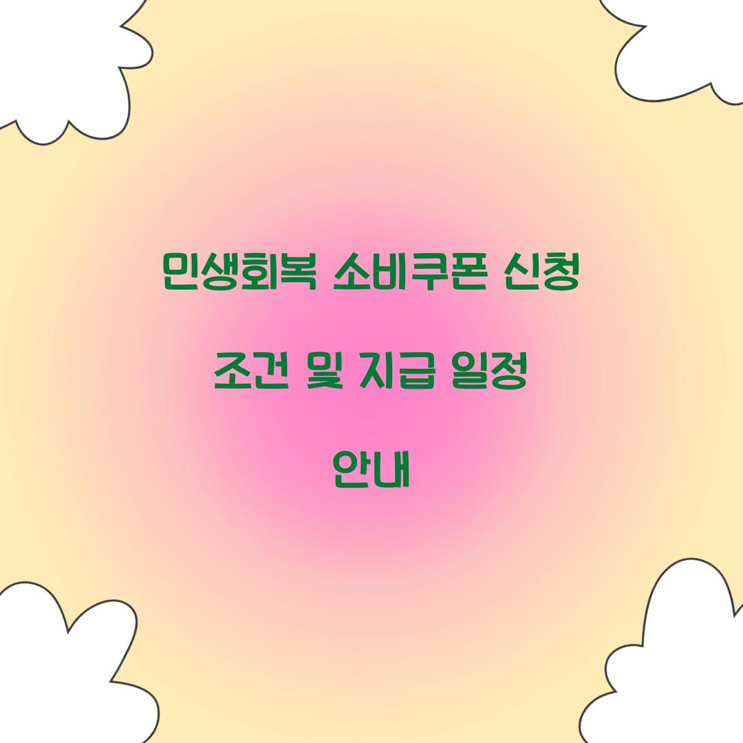 민생회복 소비쿠폰