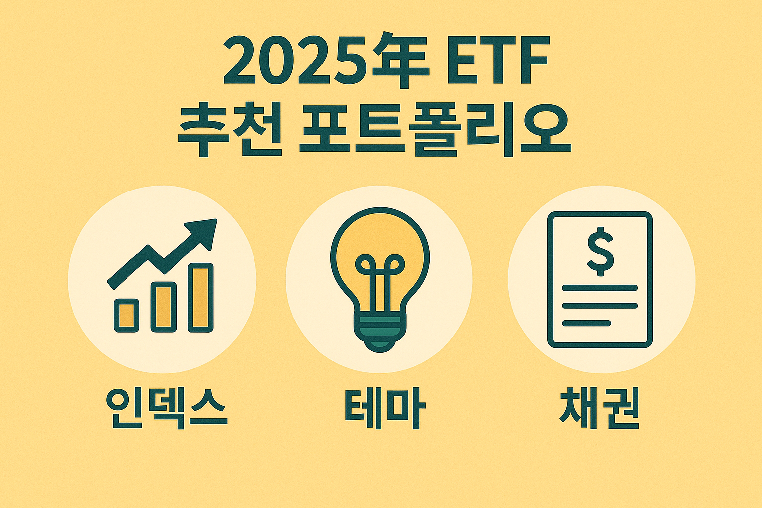 2025년 ETF 추천 포트폴리오 (인덱스, 테마, 채권) 관련 사진