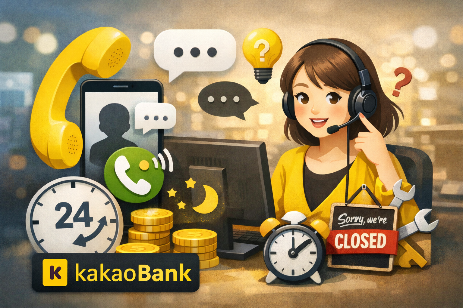 카카오뱅크 고객센터 전화번호 상담원 연결 꿀팁|24시간 이용방법·점검시간 총정리 관련 사진
