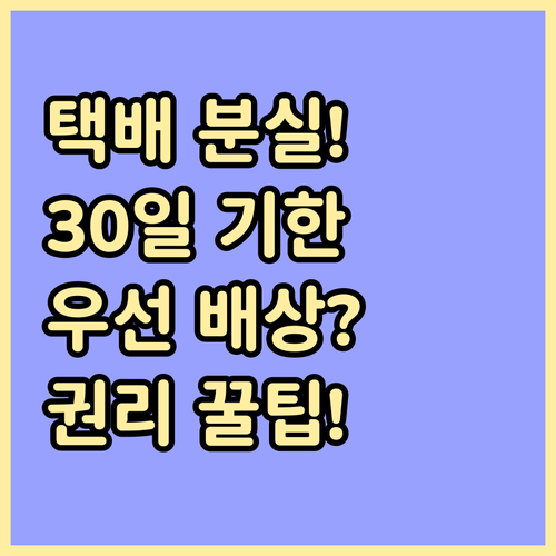 택배 분실 30일 이내 우선 배상 요..
