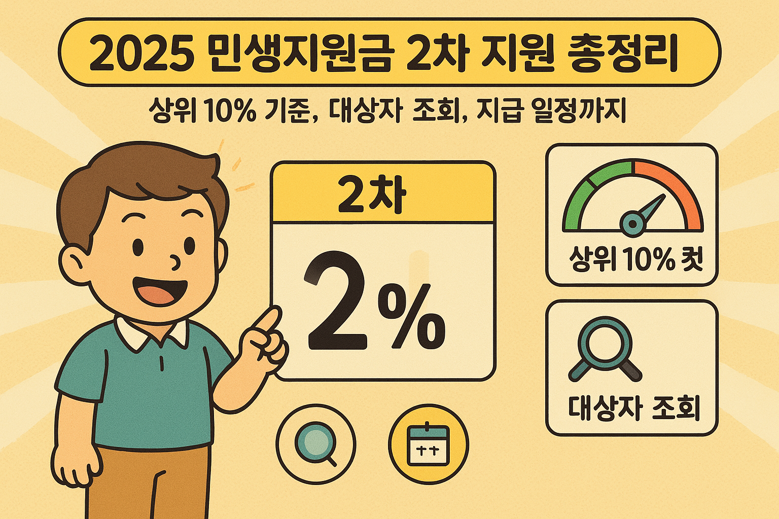 2025 민생지원금 2차 지원 총정리: 상위 10% 기준, 대상자 조회, 지급 일정까지 한눈에!