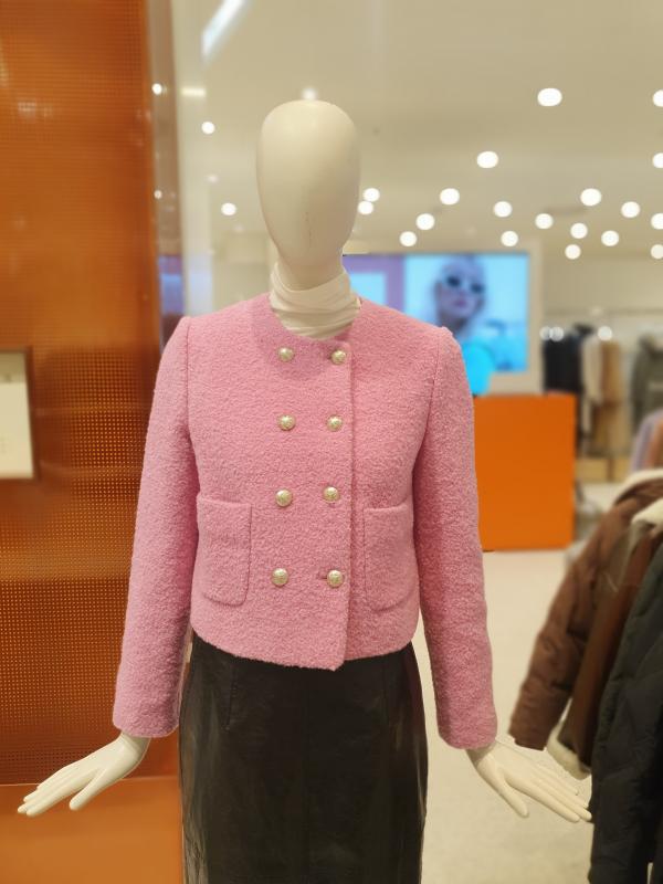 씨씨콜렉트 라운드넥 더블 트위드 자켓 E231MSF102