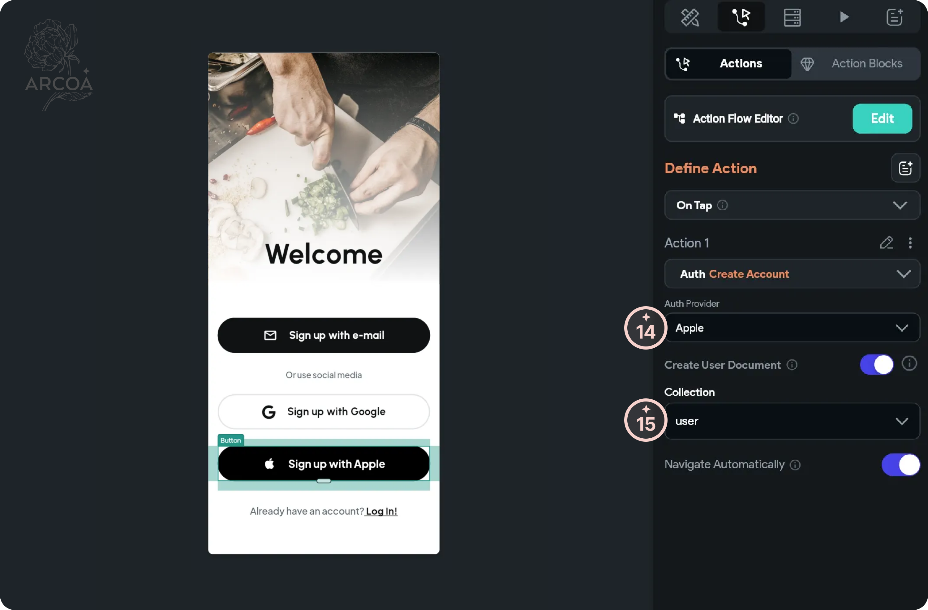 그림 10. 애플 Auth 설정 화면
