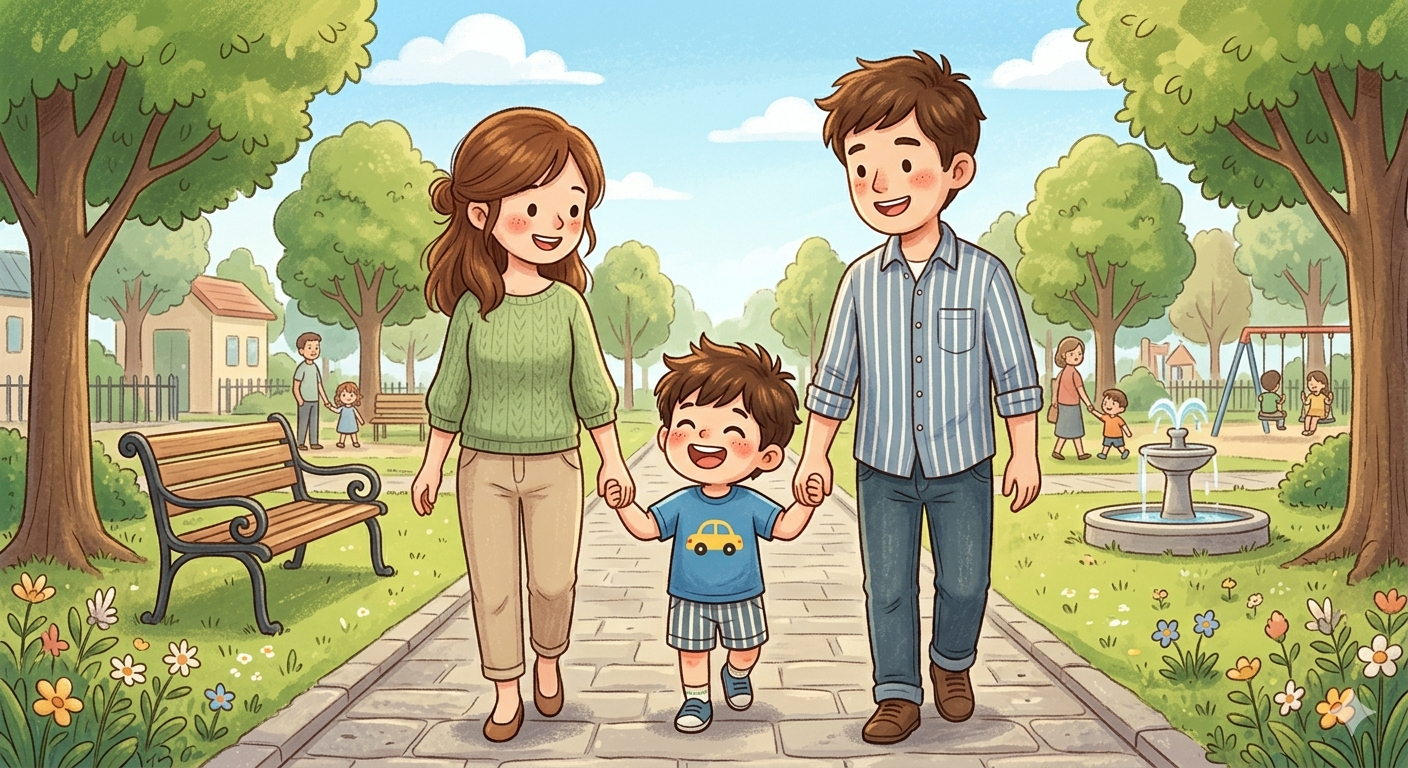 가족과함께나들이가는사진