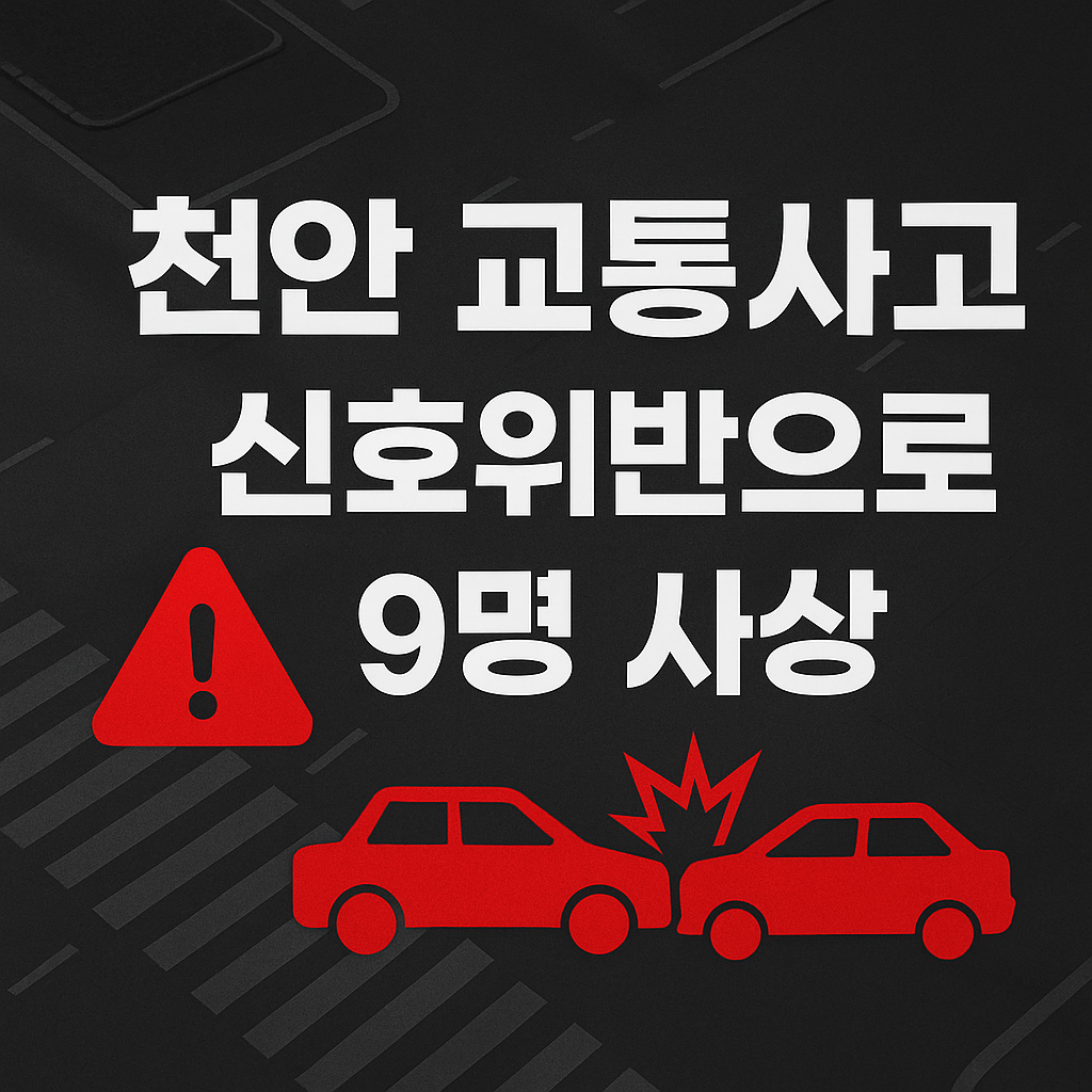 천안 신호위반 교통사고