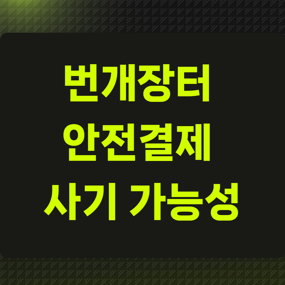 번개장터 안전결제 사기 가능성