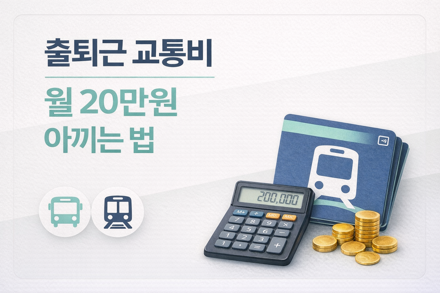 출퇴근 교통비 월 20만원 아끼는 법