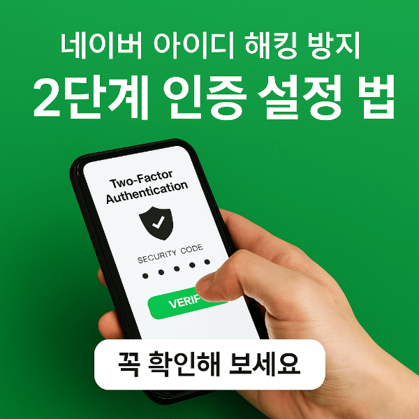 네이버 아이디 해킹 방지를 위한 2단계 인증 설정 안내 이미지