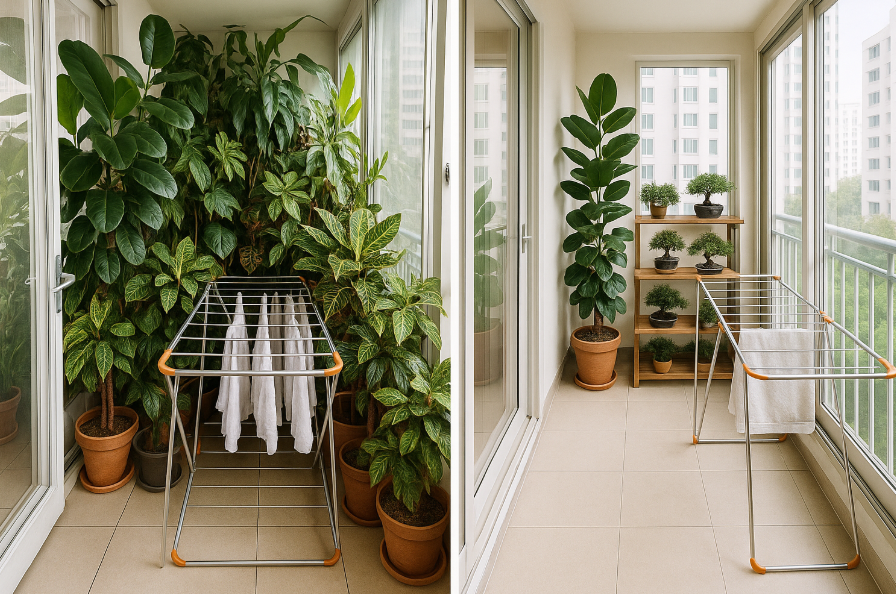 화분식물 분재 베란다 정리 전,후