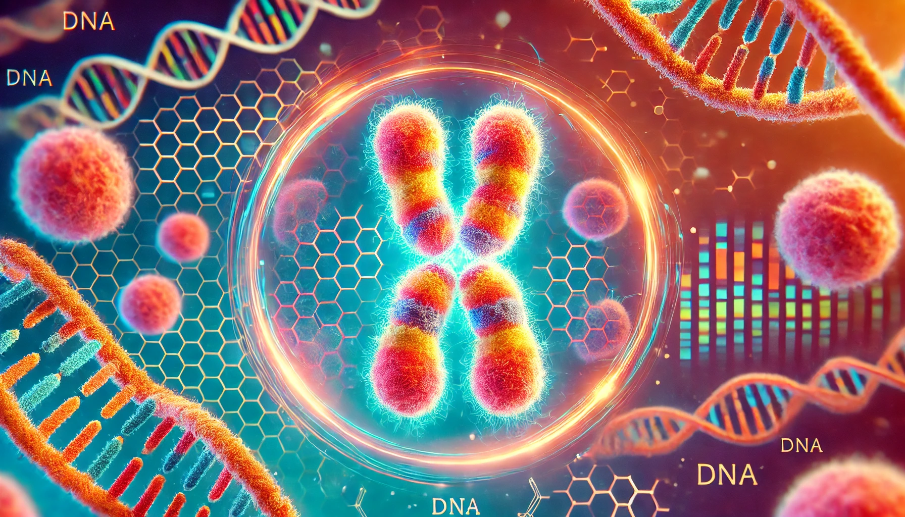 감수분열 중 염색체의 분리와 이동 과정을 묘사한 이미지