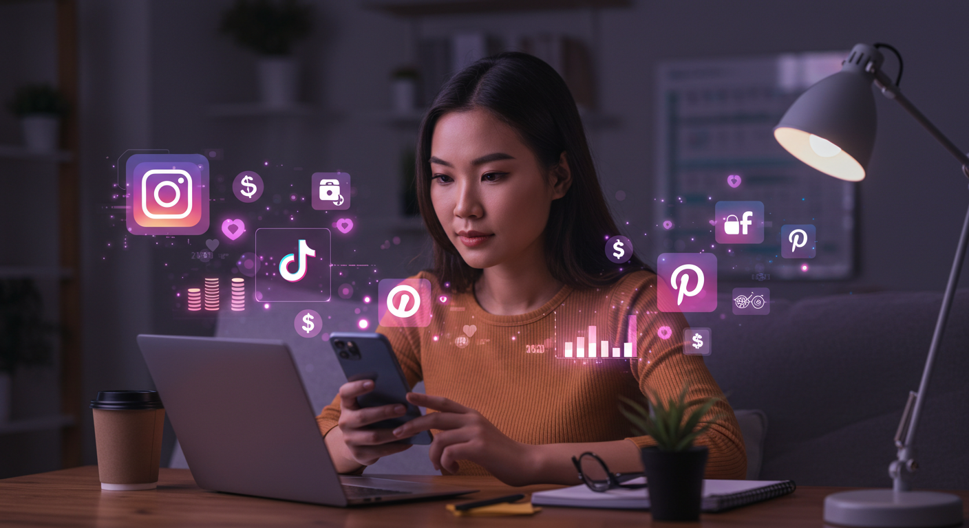 팔로워 없음 부업, SNS 수익화, 틱톡 수동소득, 인스타그램 제휴 마케팅, 초보자 SNS, 제휴 링크, 디지털 제품 판매, 마이크로 콘텐츠, 온라인 소득, PDF 마케팅