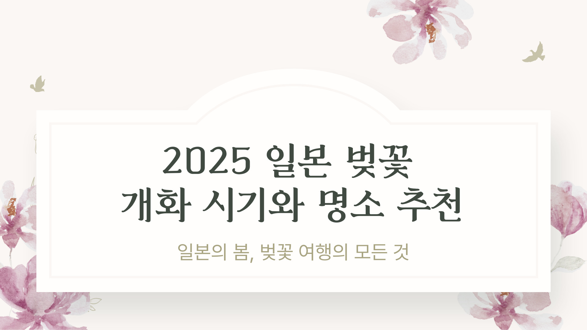2025 일본 벚꽃 개화 시기와 명소 추천