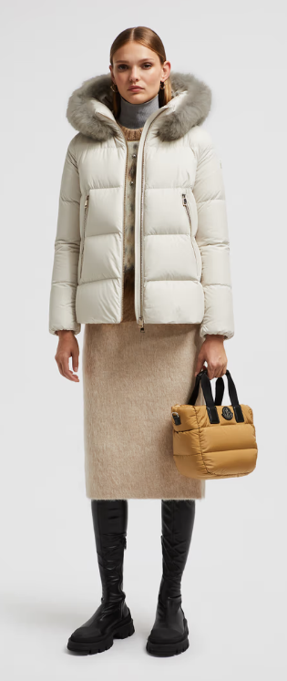 LAICHEFUR 후드 쇼트 다운 재킷