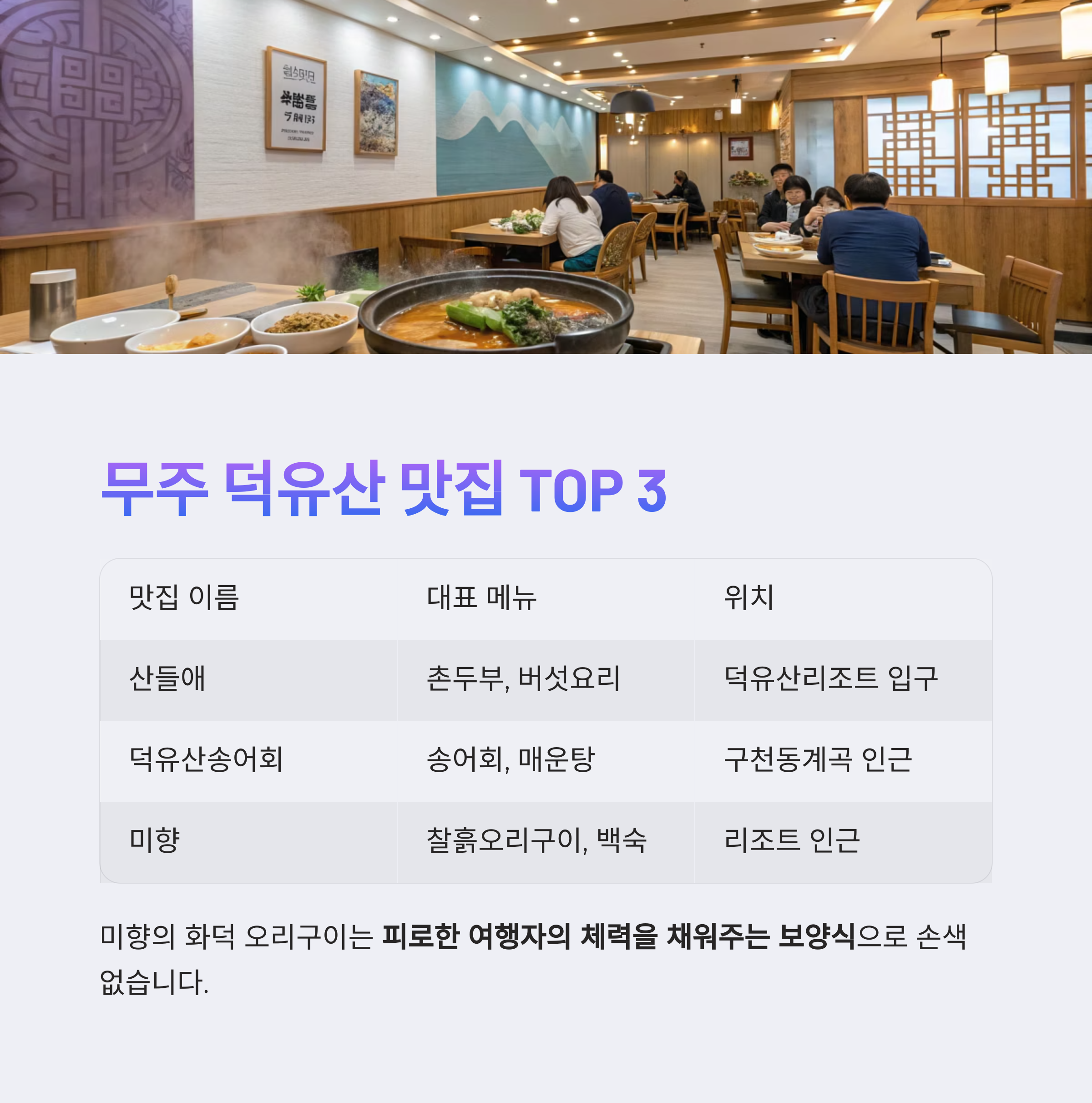 덕유산 맛집