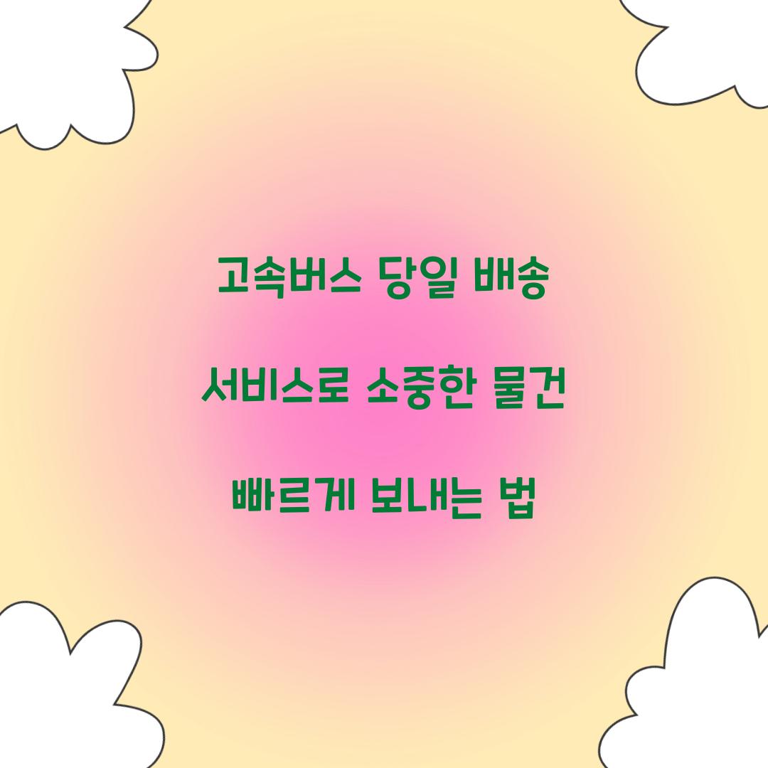 고속버스 당일 배송 서비스