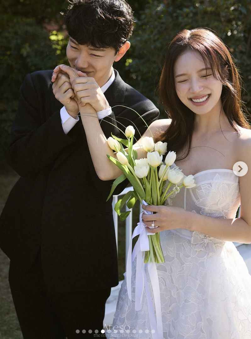 김지영 남편 윤수영 결혼 화보 촬영 사진