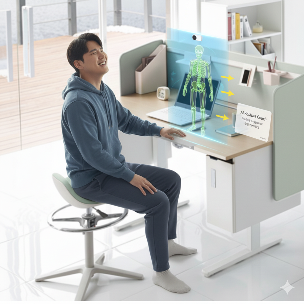 AI가구 스마트오피스 피지컬AI 코아스 모션데스크