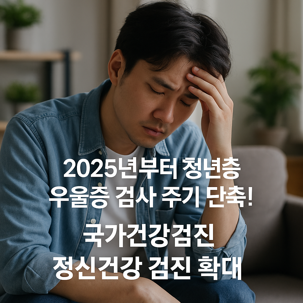 2025년부터 청년 정신건강검진 제도 확대 - 우울증 검사 주기 단축과 제도적 변화의 의미