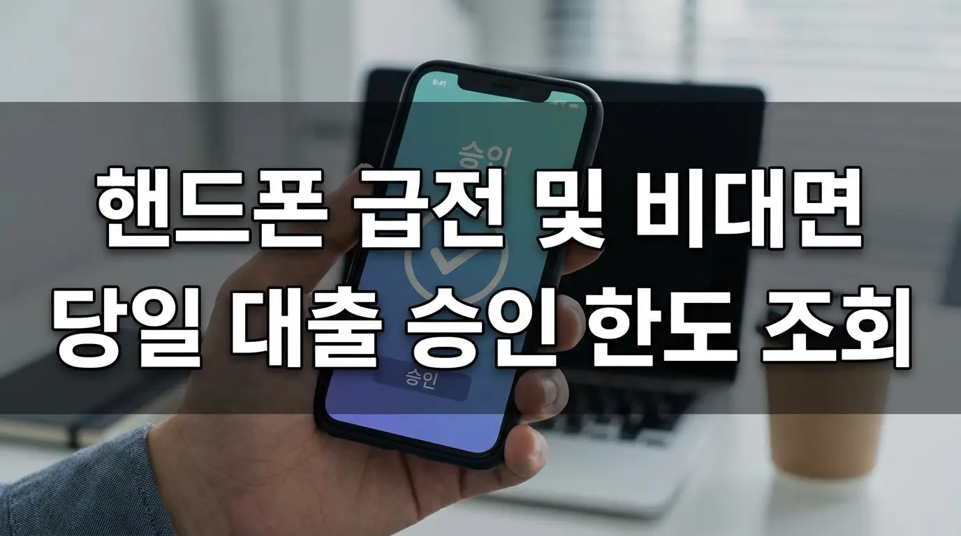 핸드폰 급전 및 비 대면 당일 대출 승인 한도 조회