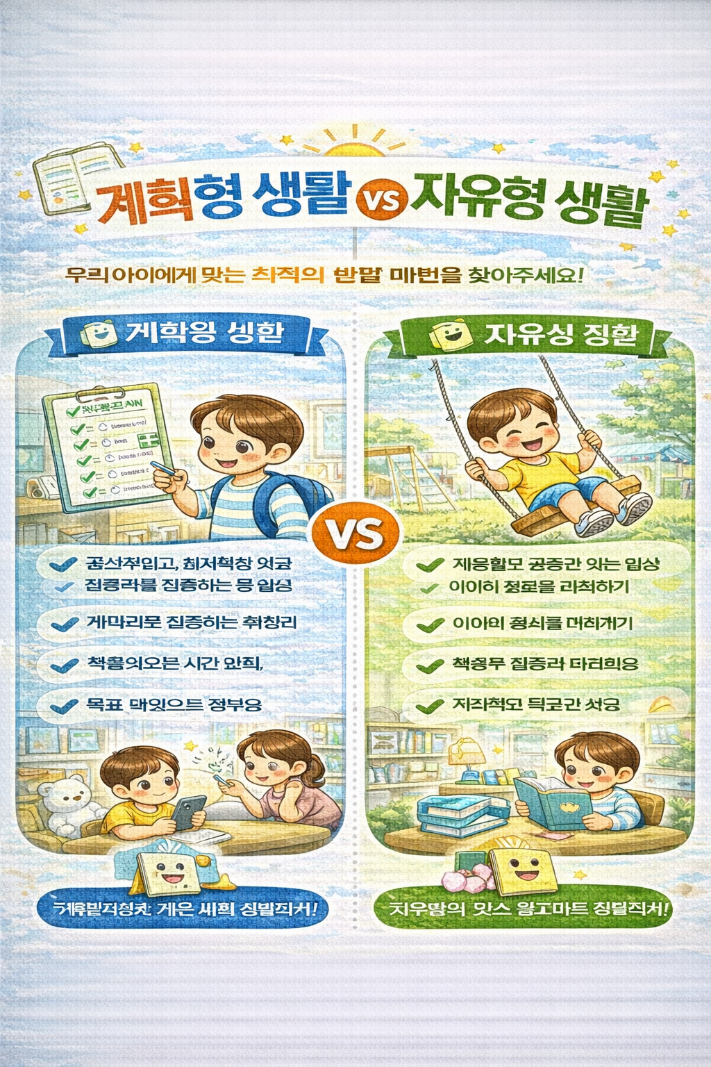 계획형 생활 vs 자유형 생활 관련 사진