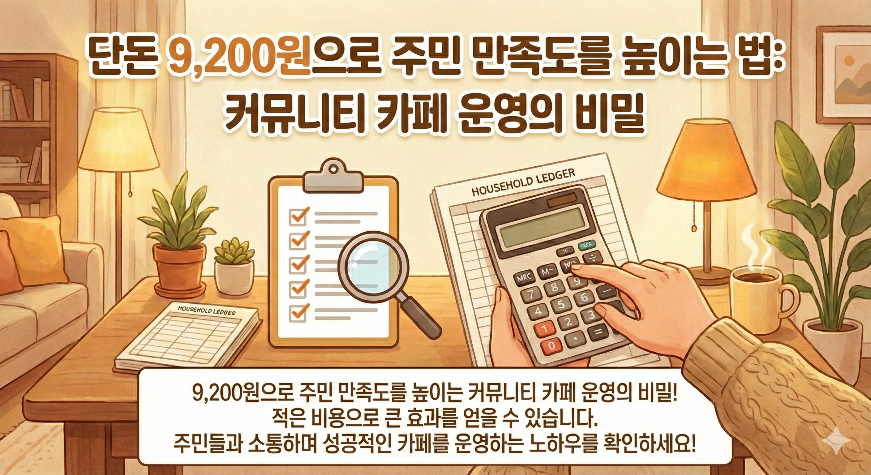 단돈 9,200원으로 주민 만족도를 높이는 법: 커뮤니티 카페 운영의 비밀