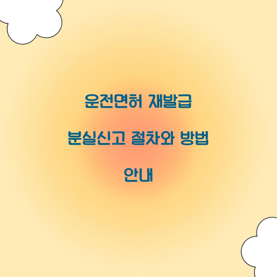 운전면허 재발급 분실신고