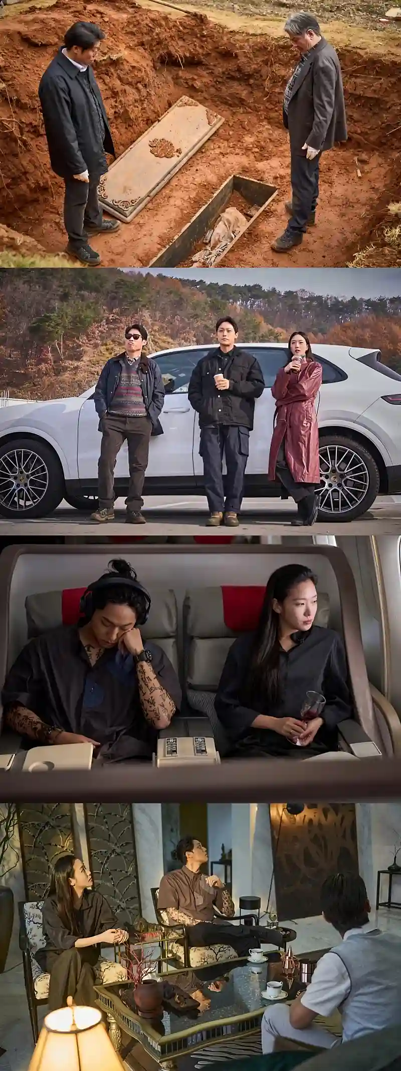 영화 파묘 장면과 주인공들의 모습들