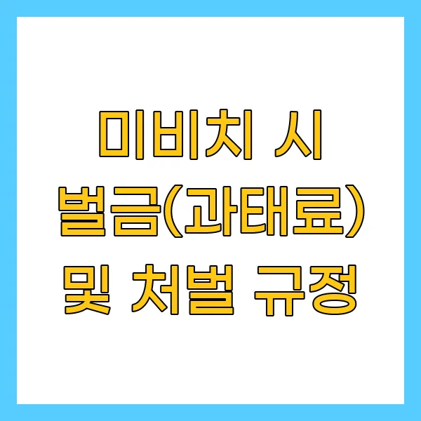 미비치 시 벌금(과태료) 및 처벌 규정