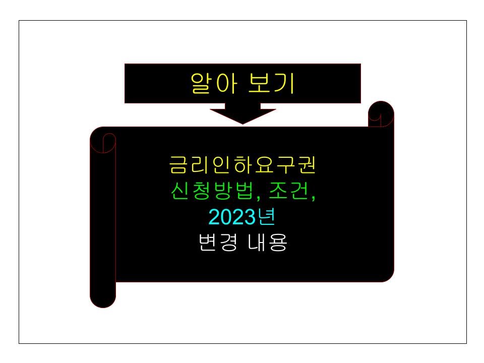 금리인하요구권 신청방법, 조건, 2023년 변경 내용