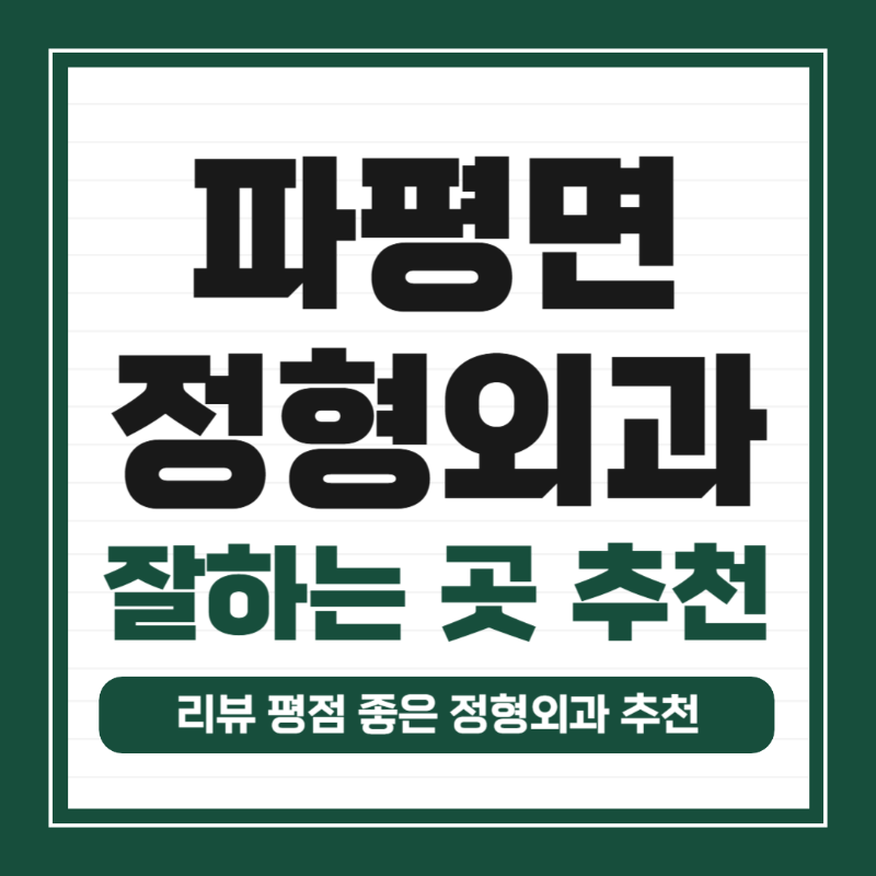 파주시 파평면 정형외과 유명한 곳 잘하는 곳 추천 TOP 5