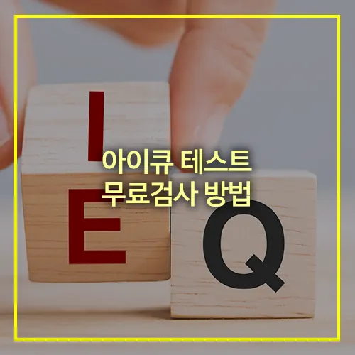 아이큐 테스트 무료검사 방법
