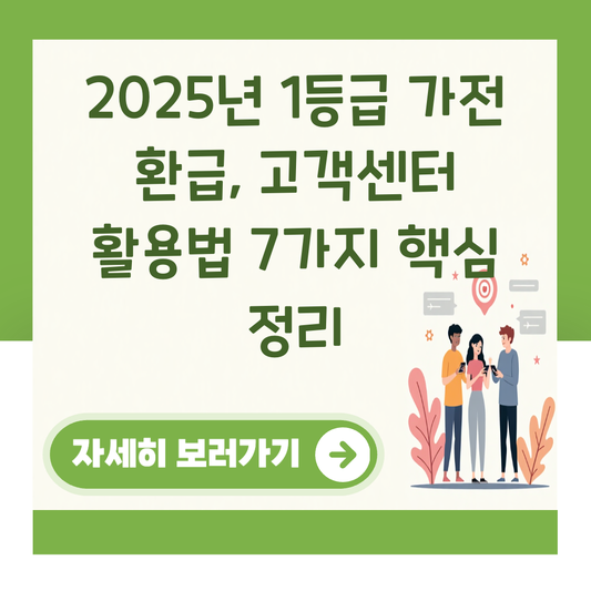 2025년 1등급 가전 환급, 고객센터 활용법 7가지 핵심 정리 대표 이미지