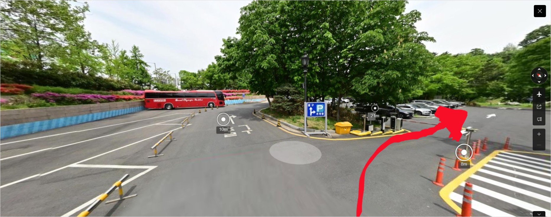 올림픽공원 인근 올림픽파크텔 추천 주차장 위치 로드뷰